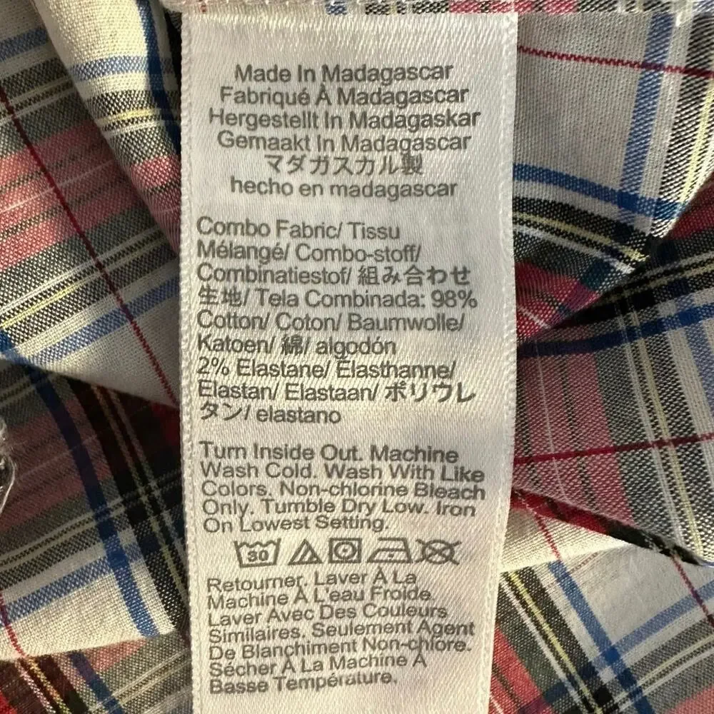 NWT J.Crew Men’s Medium Red Plaid Slim Untucked Fit Stretch Cotton Shirt